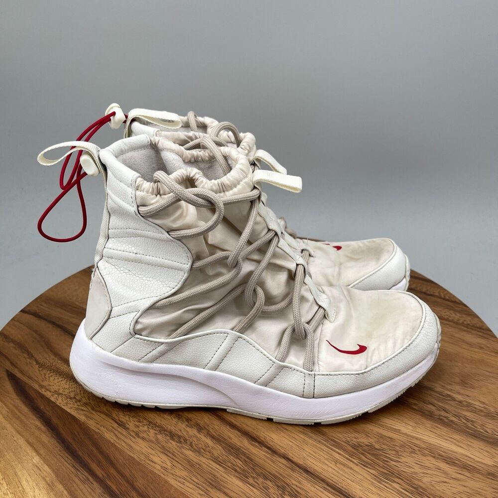Nike Tanjun Phantom High Rise Boots Womens Size 9.5 White Ivory Casual Sneakers